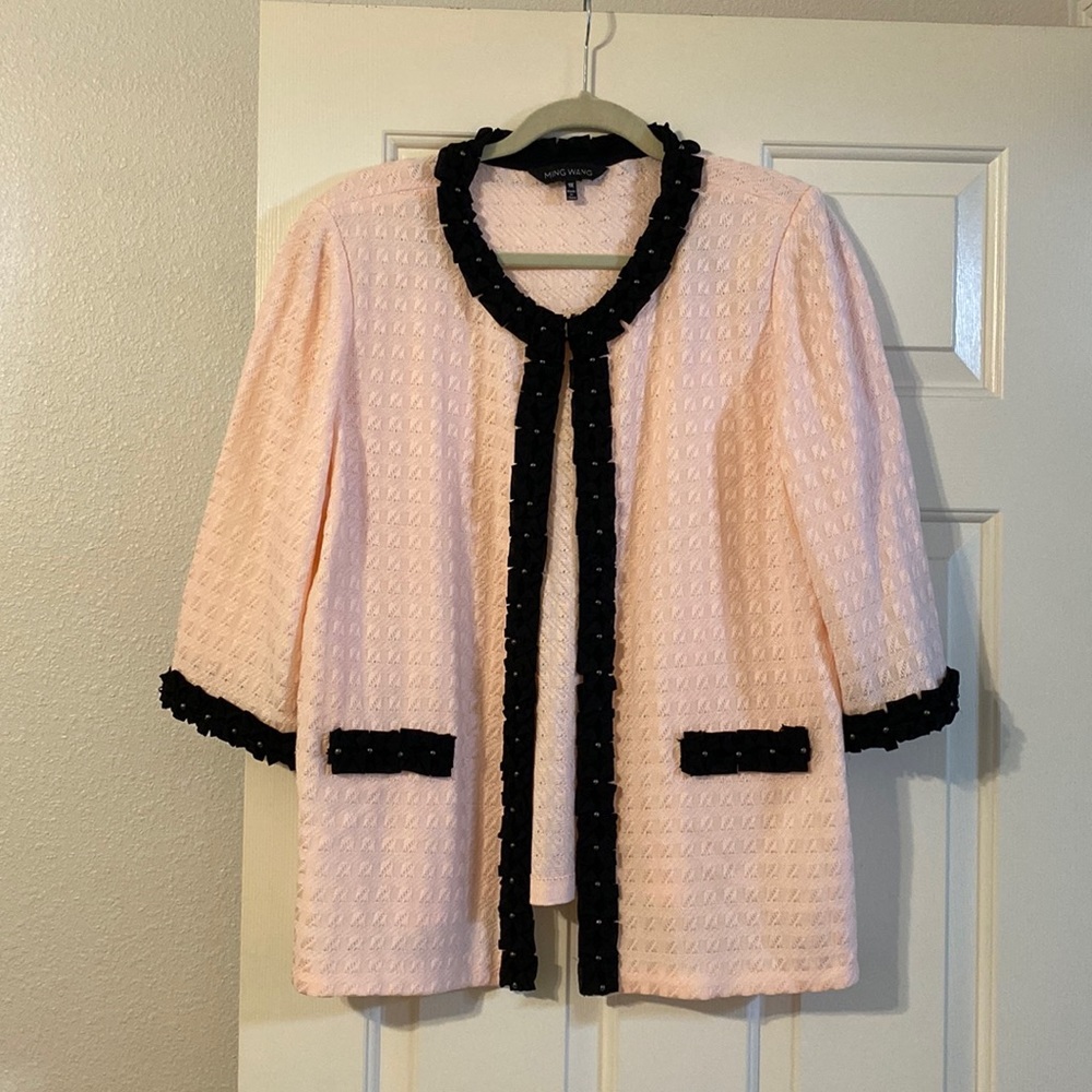 Ming Wang Open Front Sweater Jacket